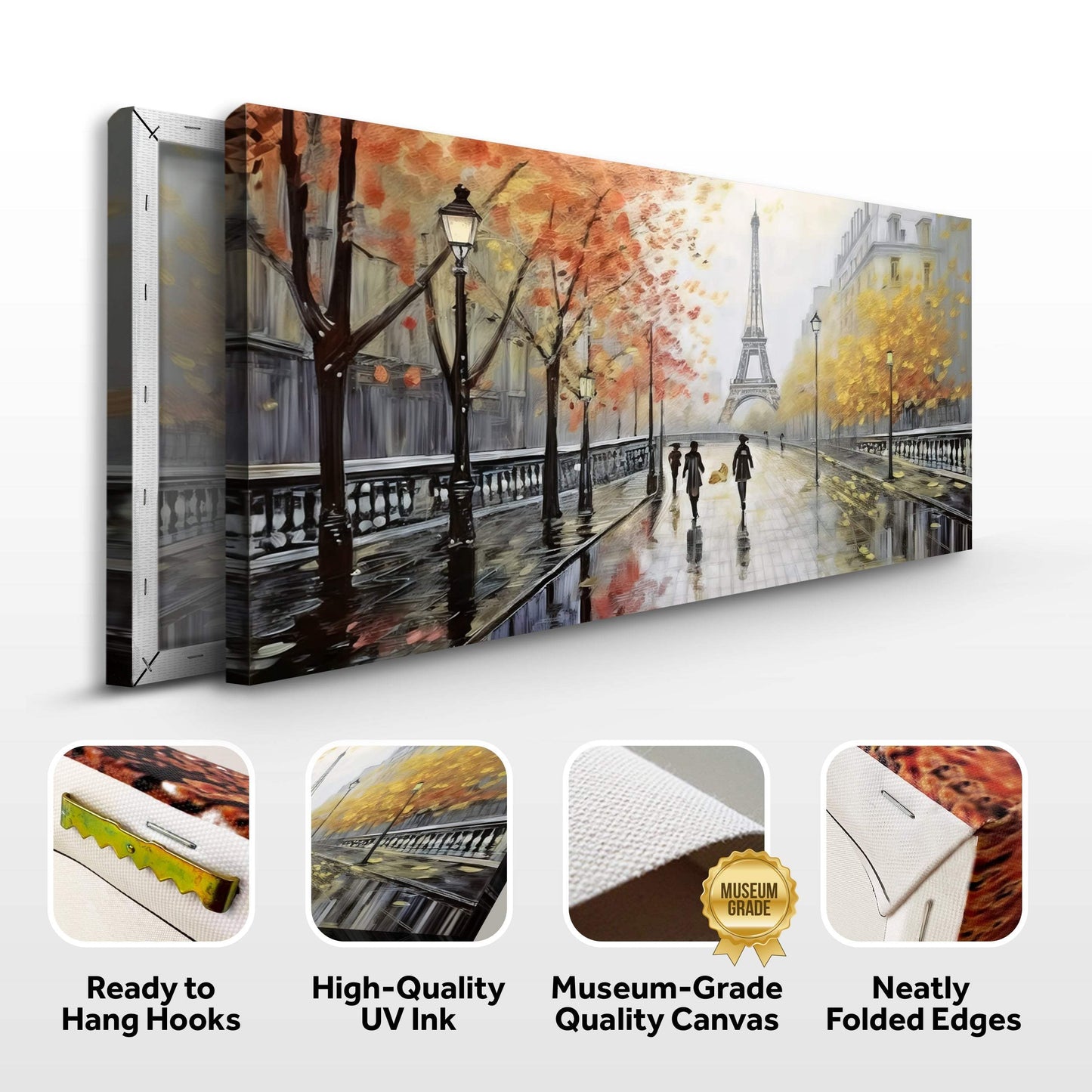Parisian Rain Cityscape Wall Art - Tailored Canvases - Flyclothing LLC