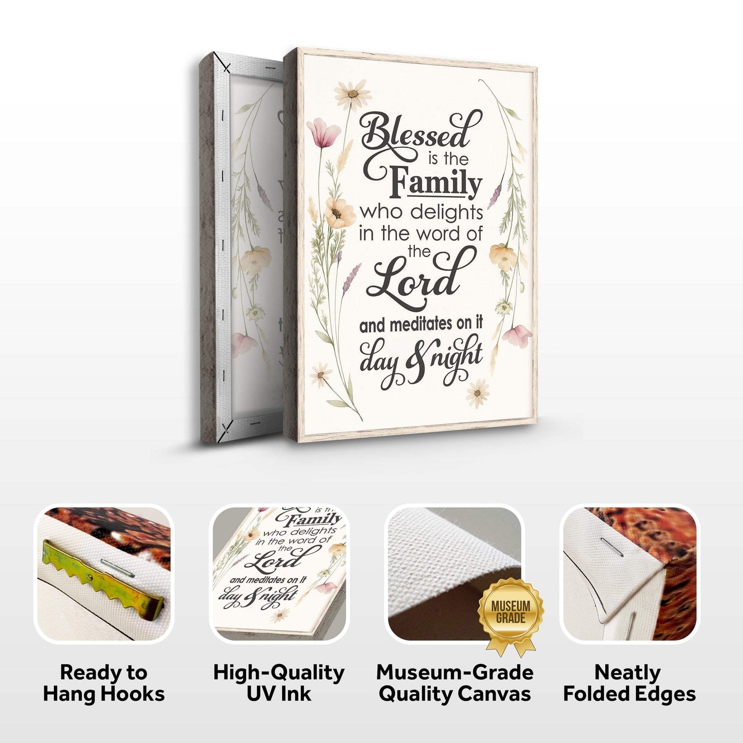 Blessed Is The Family Faith Sign - Tailored Canvases - Flyclothing LLC