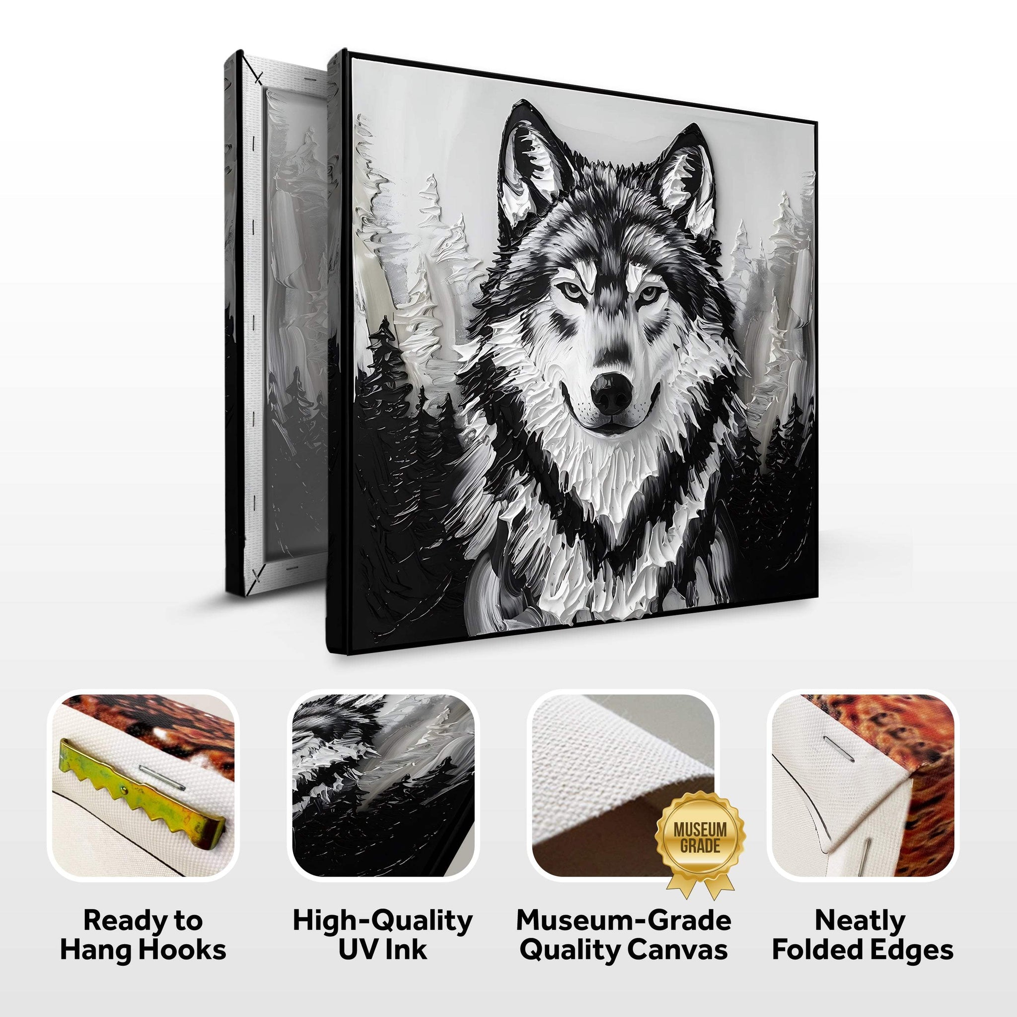 3D Wolf Wall Art IV - Tailored Canvases - Flyclothing LLC
