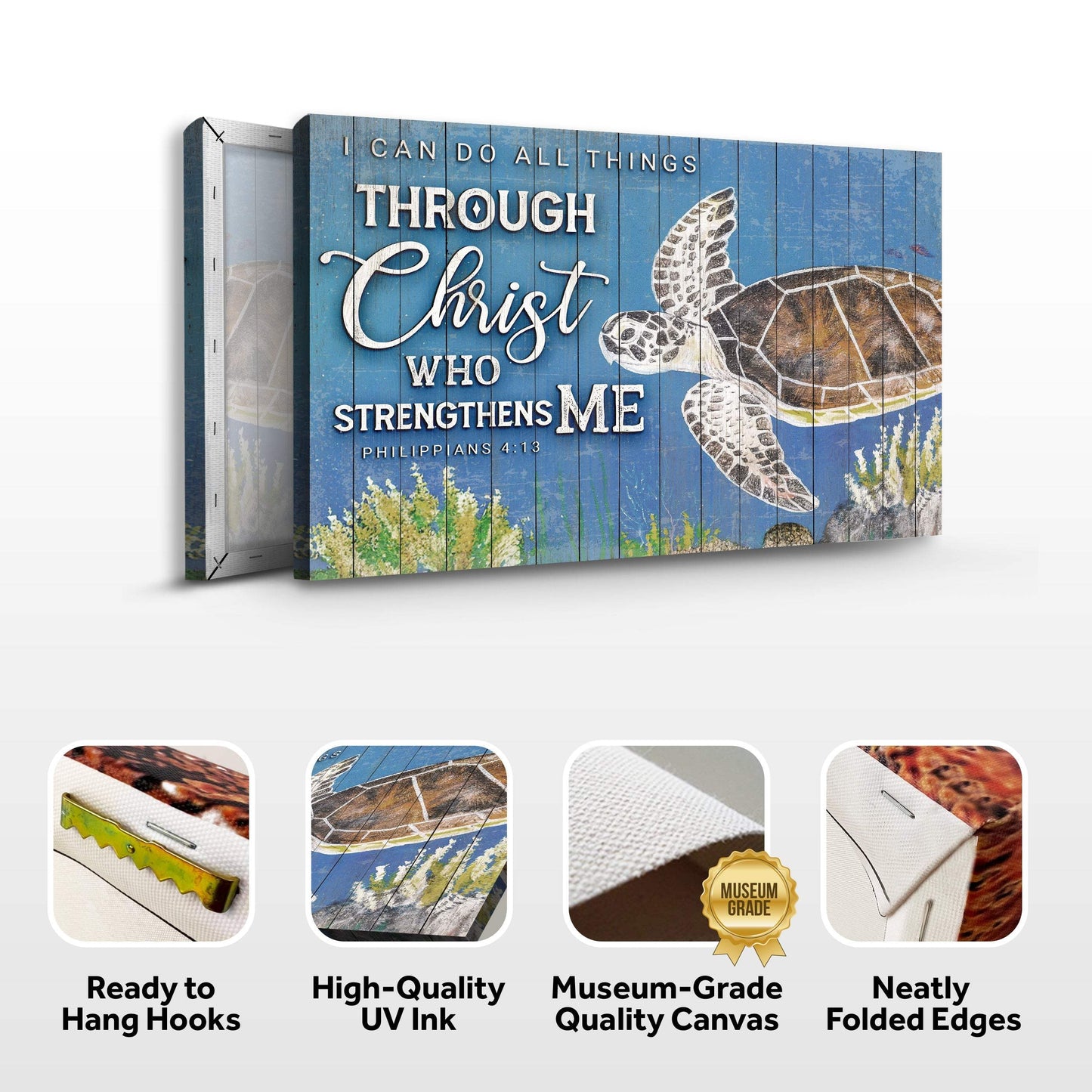 I Can Do All Things Through Christ Who Strengthens Me Faith Sign IV - Tailored Canvases - Flyclothing LLC