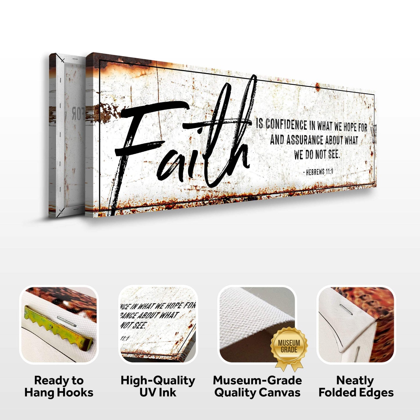 Faith Is Confidence - Hebrews 11:1 Faith Sign III - Tailored Canvases - Flyclothing LLC