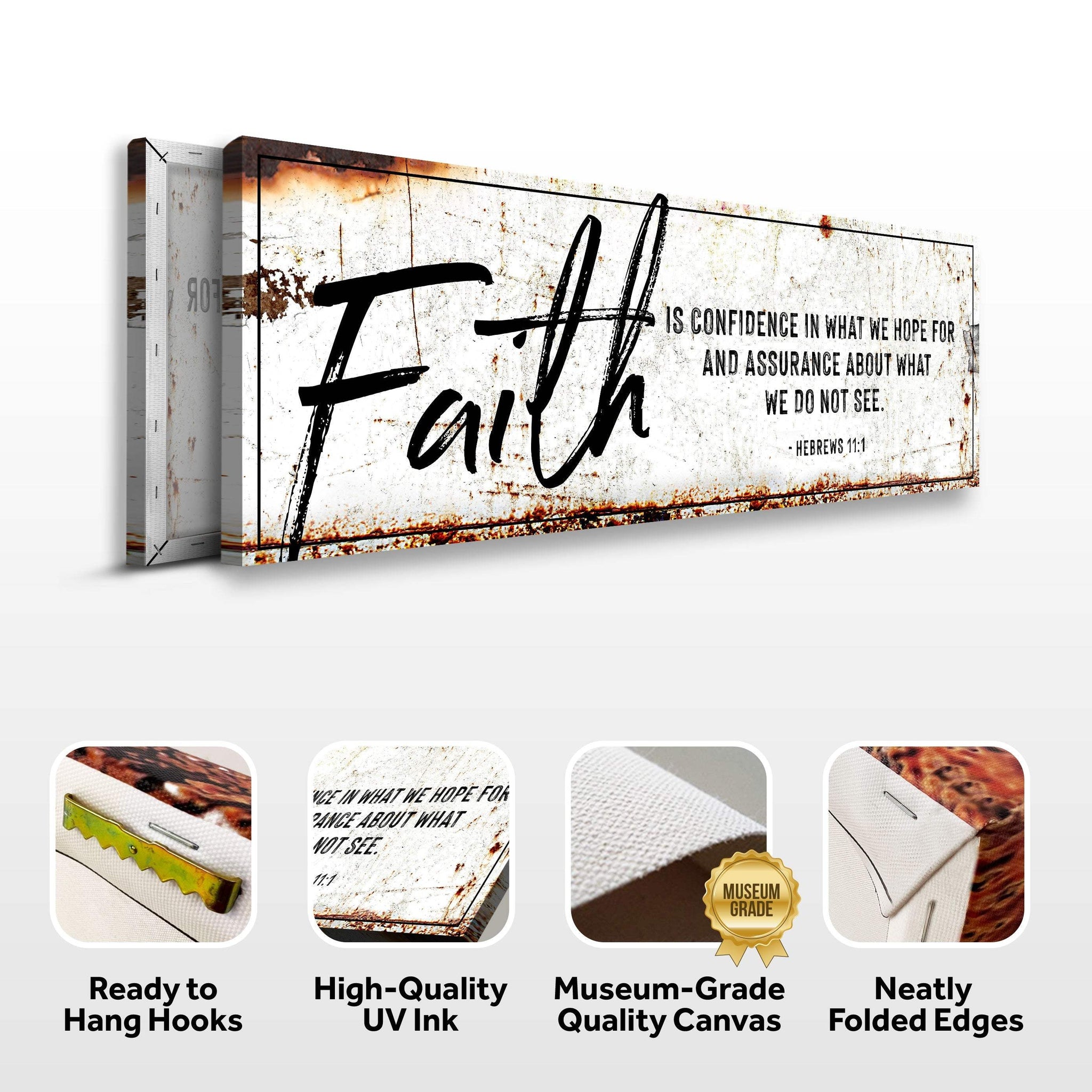 Faith Is Confidence - Hebrews 11:1 Faith Sign III - Tailored Canvases - Flyclothing LLC