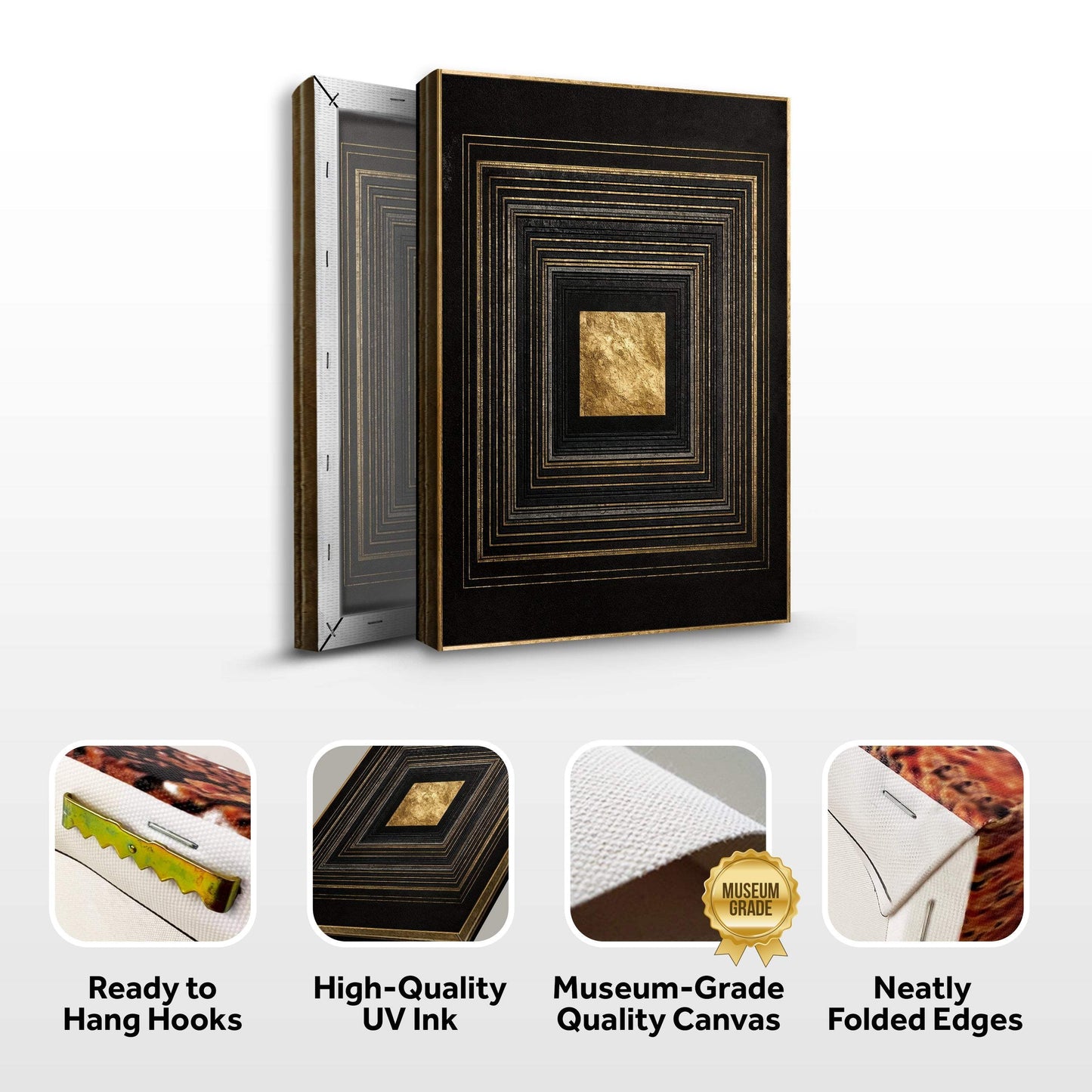 Black And Gold Core Wall Art - Tailored Canvases - Flyclothing LLC