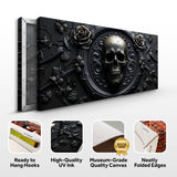 3D Rose and Skull Wall Art VI - Tailored Canvases - Flyclothing LLC