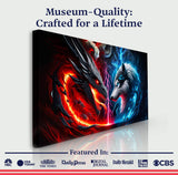 3D Dragon and Wolf Wall Art VI - Tailored Canvases - Flyclothing LLC