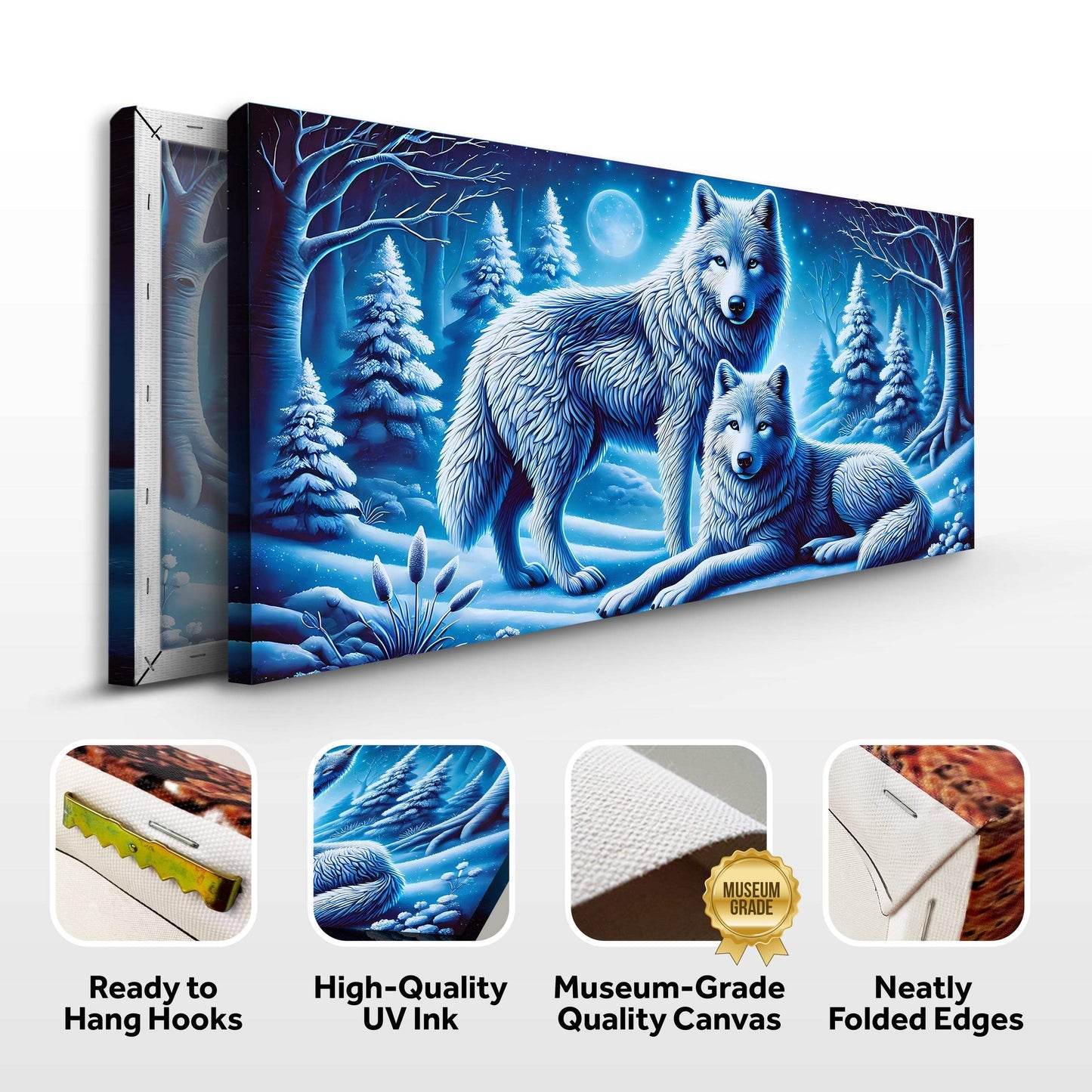 3D Wolves Wall Art II - Tailored Canvases - Flyclothing LLC