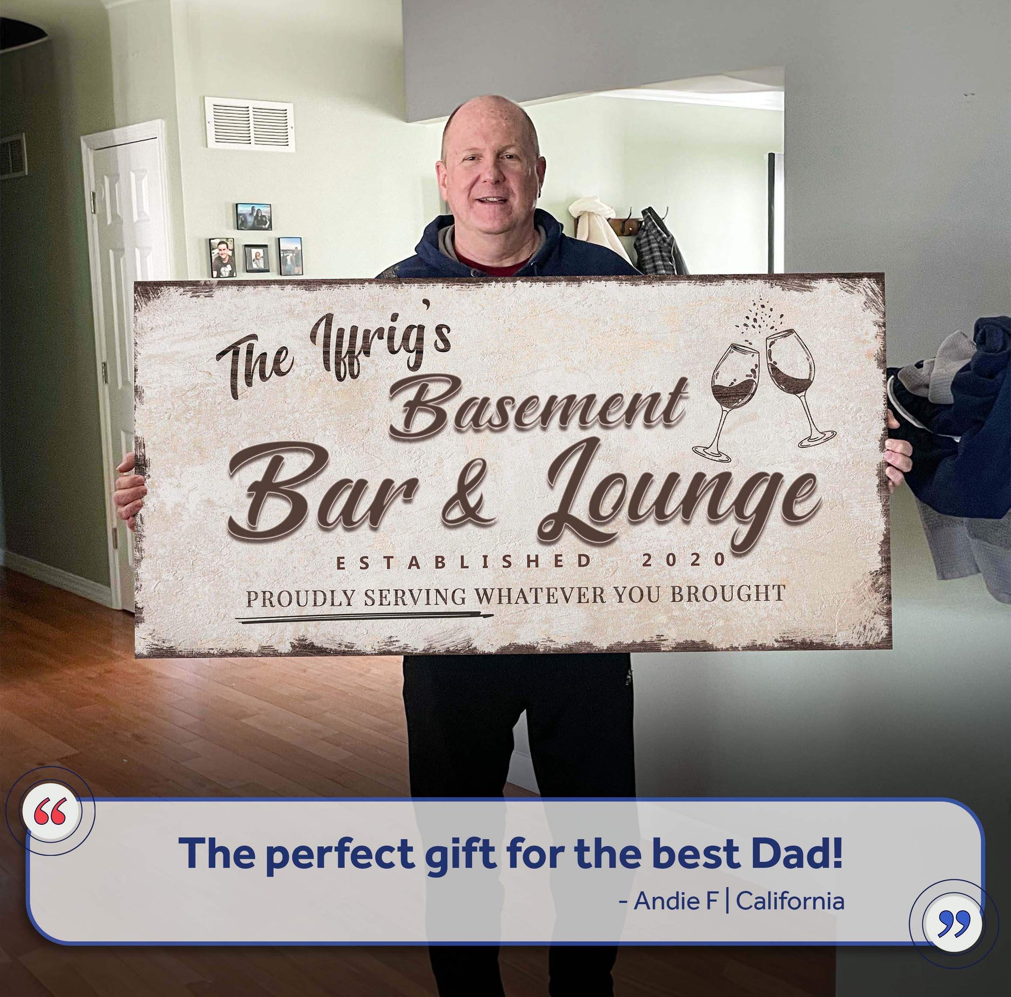 Personalized Basement Bar Sign: Custom Bar Signs for Home Bar – Perfect Man Cave Wall Decor - Tailored Canvases - Flyclothing LLC