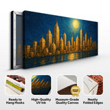 Golden Metropolis Cityscape Impasto Wall Art - Tailored Canvases - Flyclothing LLC