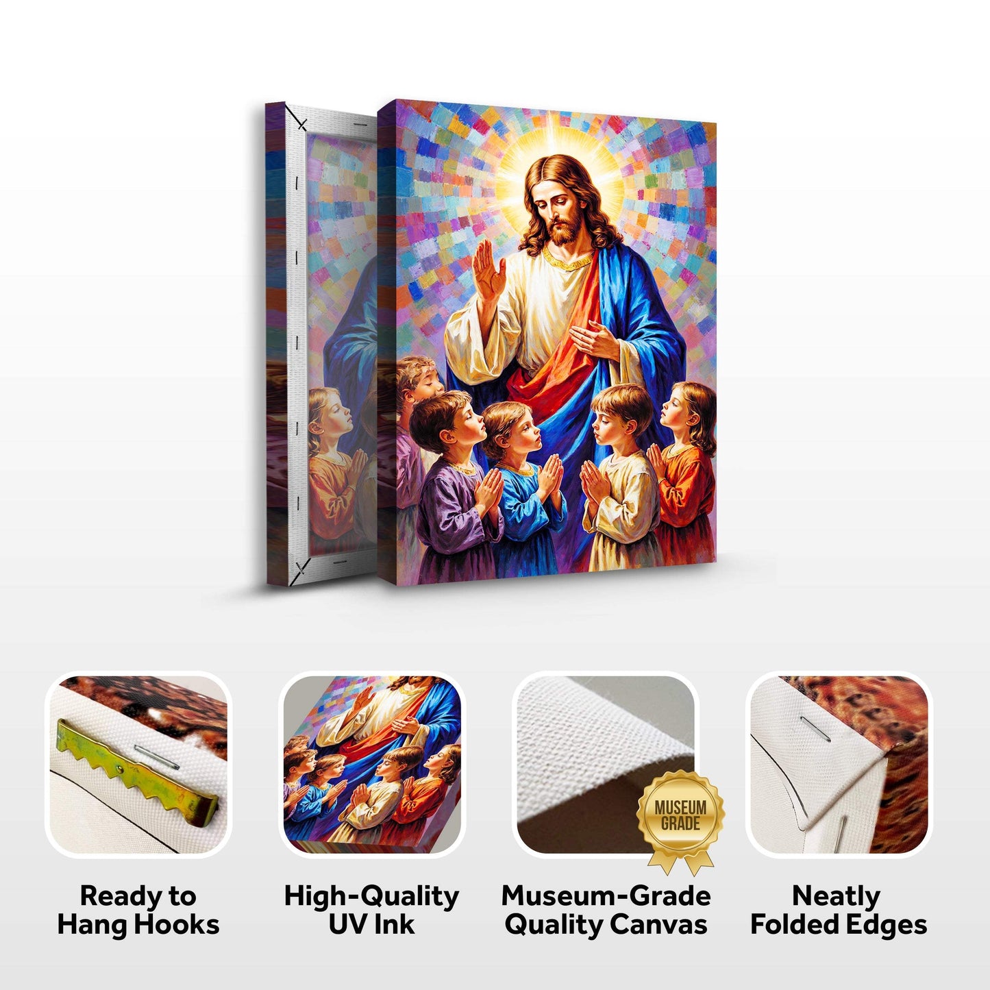 Jesus Praying With Kids Faith Wall Art - Tailored Canvases - Flyclothing LLC