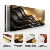 Black and Gold Minimalist Abstract Wall Art IV - Tailored Canvases - Flyclothing LLC