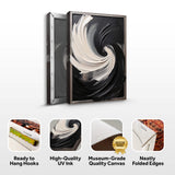 Black and White Vortex Abstract Wall Art - Tailored Canvases - Flyclothing LLC