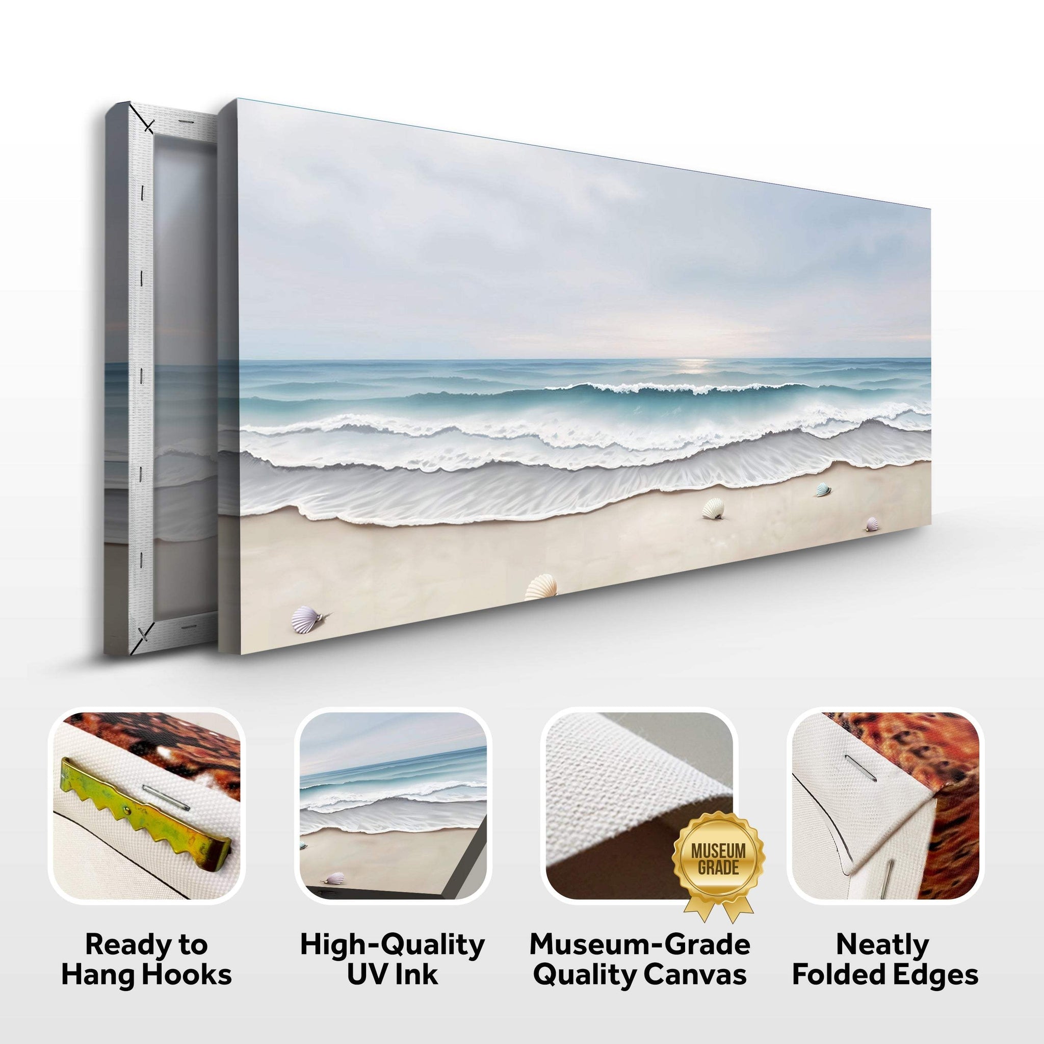 Serene Ocean Wave Coastal Wall Art III - Tailored Canvases - Flyclothing LLC