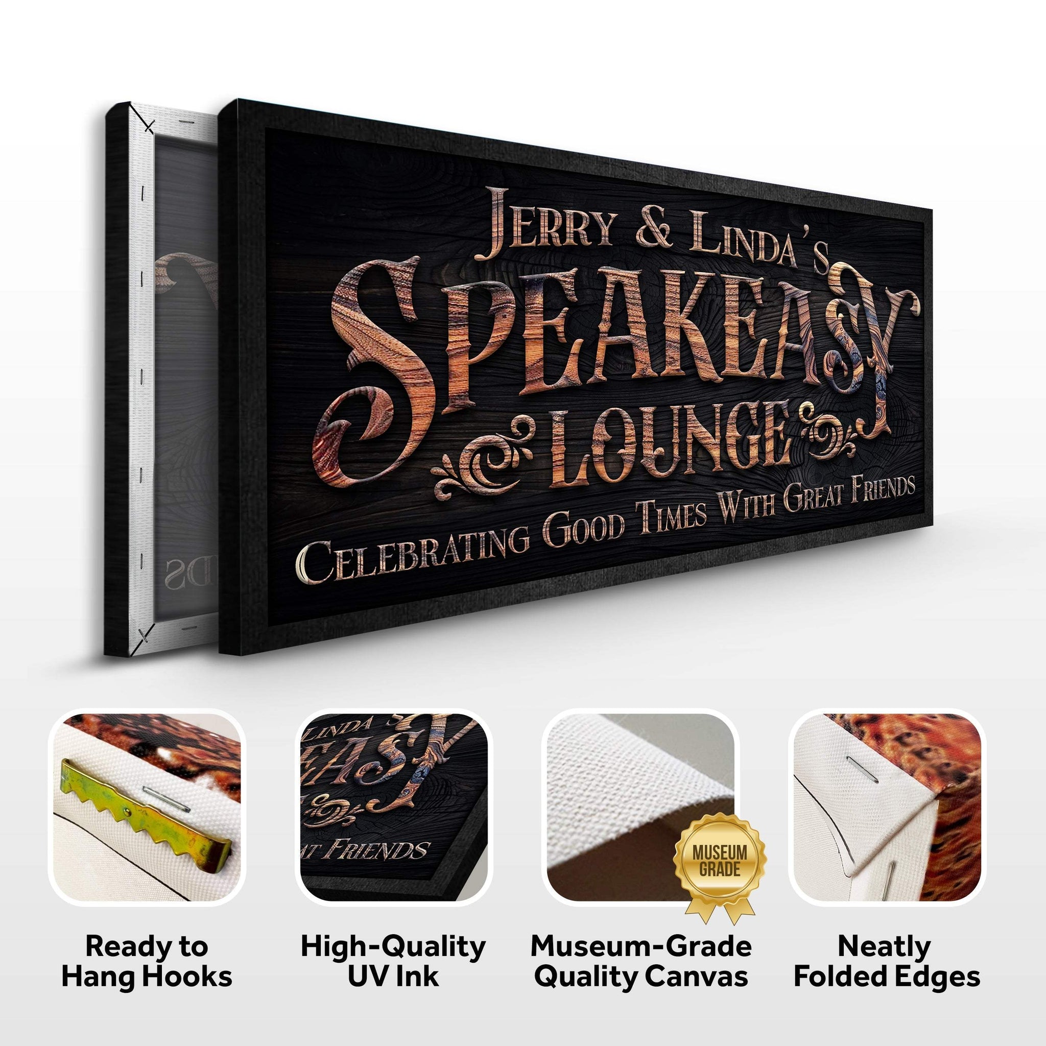 Speakeasy Lounge Wall Sign - Tailored Canvases - Flyclothing LLC