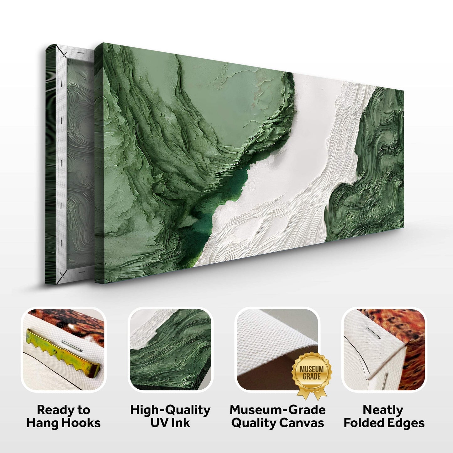 Green Rivers Abstract Wall Art V - Tailored Canvases - Flyclothing LLC