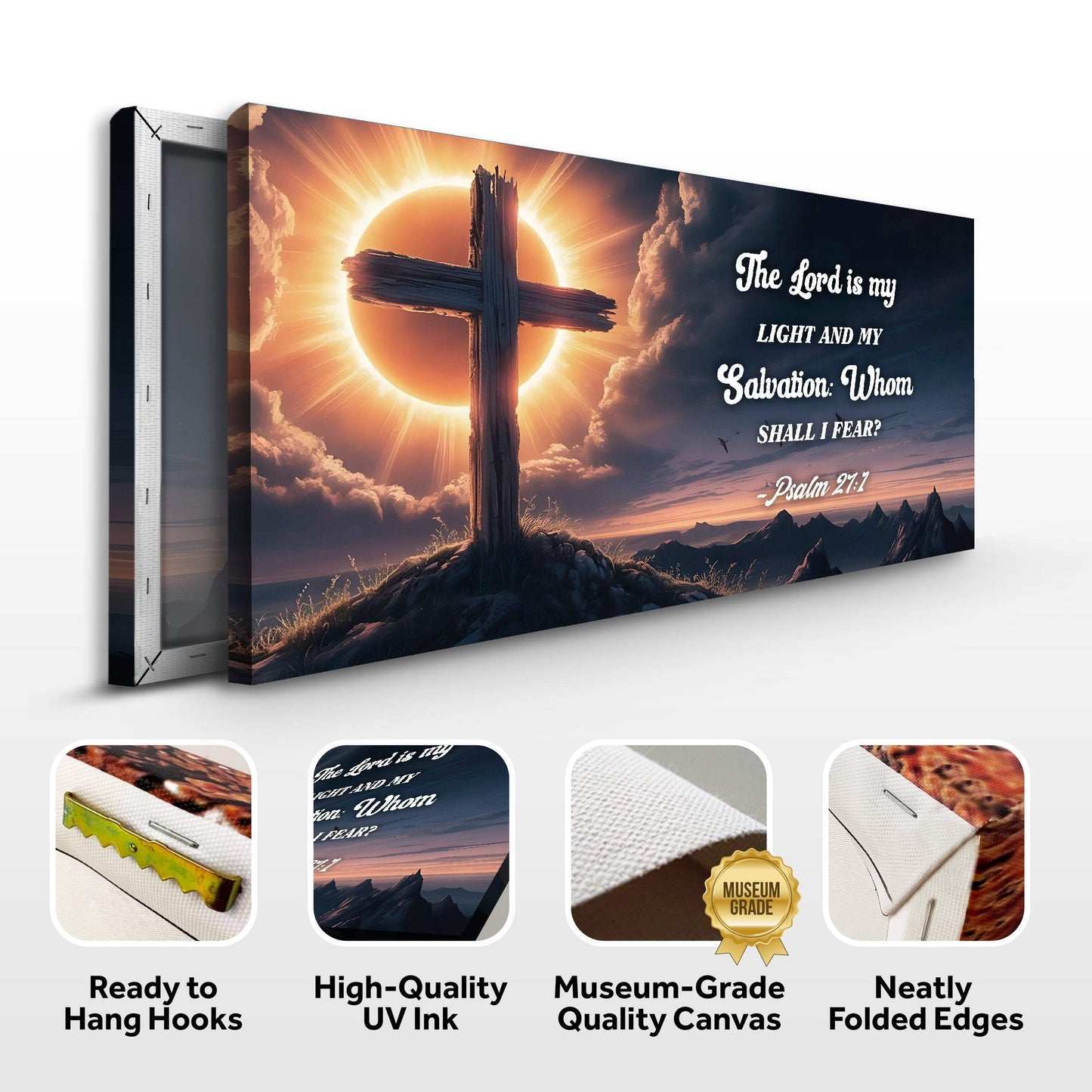 Psalm 27:1 - The Lord Is My Light and My Salvation Faith Sign - Tailored Canvases - Flyclothing LLC