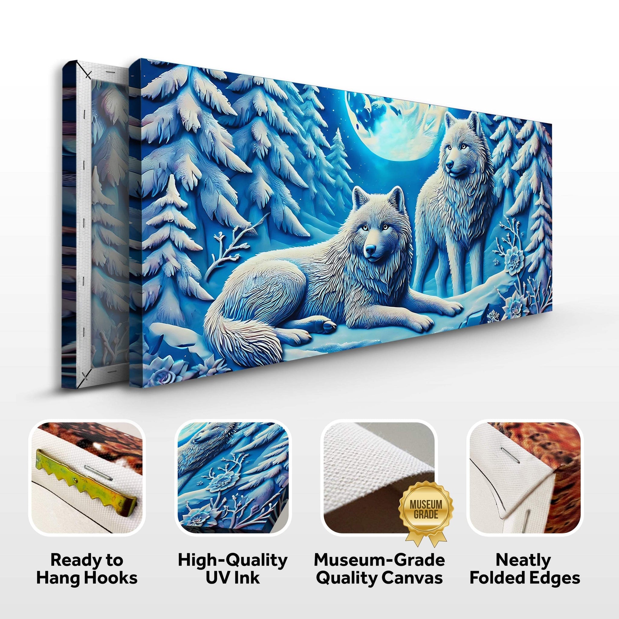 3D Wolves Wall Art V - Tailored Canvases - Flyclothing LLC
