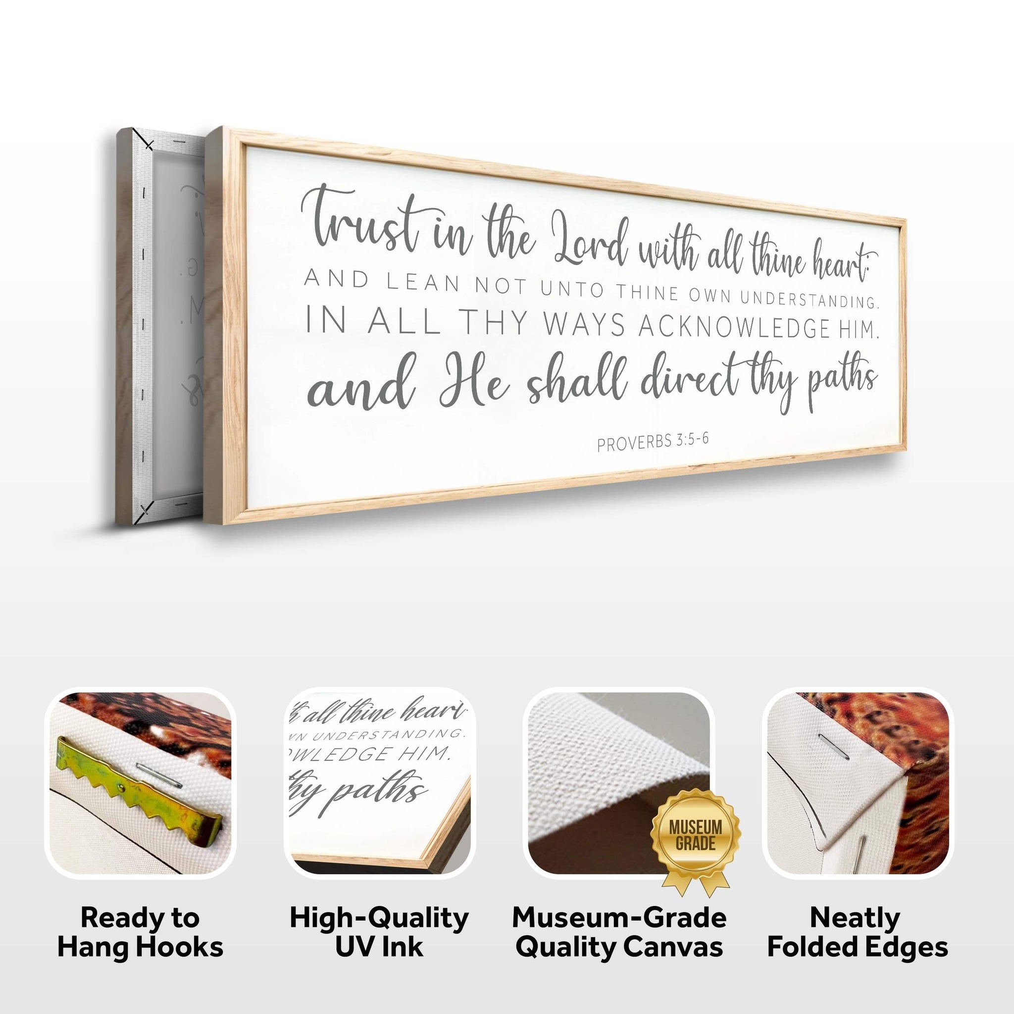 Proverbs 3:5-6 Faith Wall Sign - Tailored Canvases - Flyclothing LLC