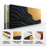 Black And Gold Minimalist Abstract XII - Tailored Canvases - Flyclothing LLC
