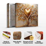 Golden Tree Heart Wall Art - Tailored Canvases - Flyclothing LLC