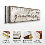 Always Kiss Me Goodnight Bedroom Sign II - Tailored Canvases - Flyclothing LLC