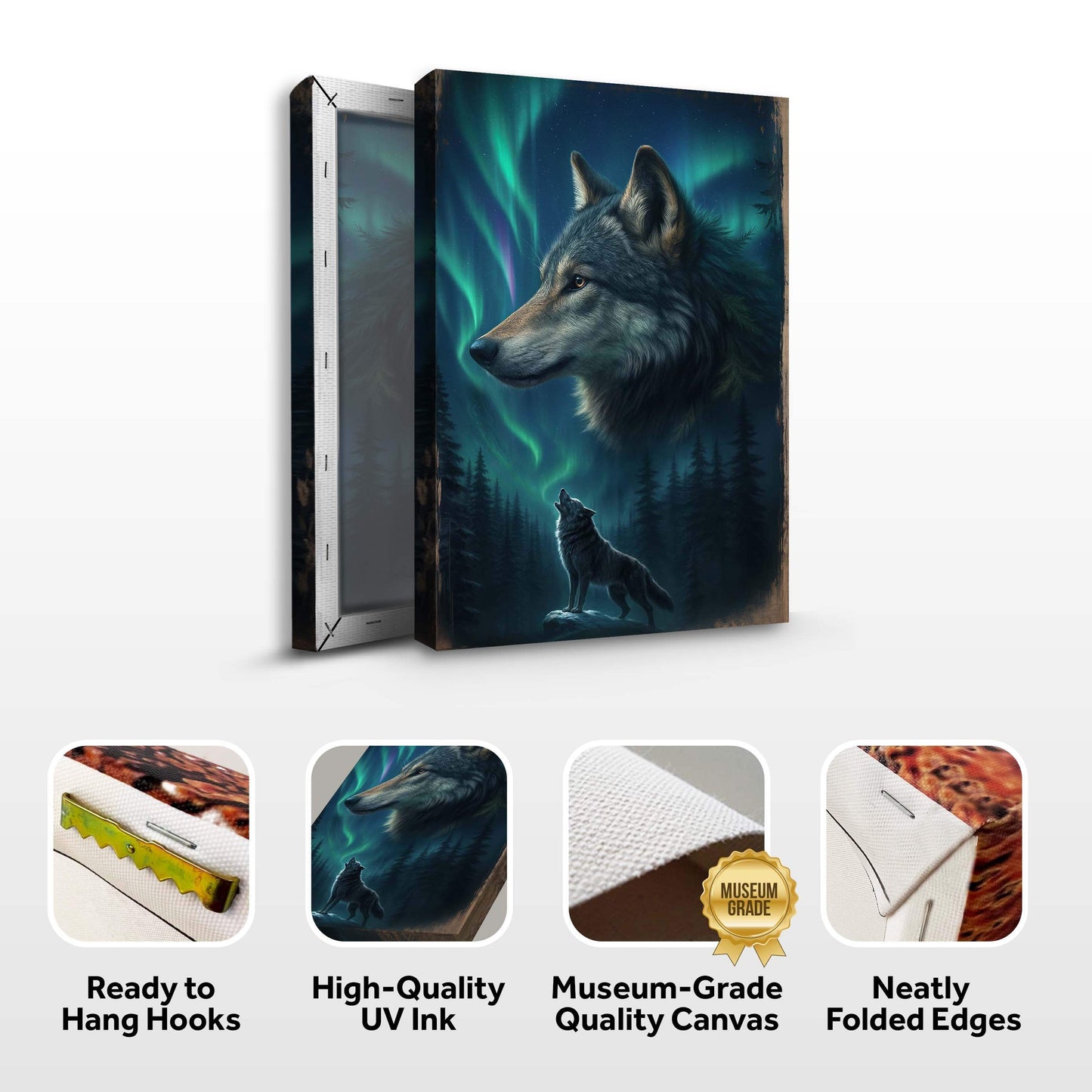 Wolf Double Exposure Wall Art IV - Tailored Canvases - Flyclothing LLC