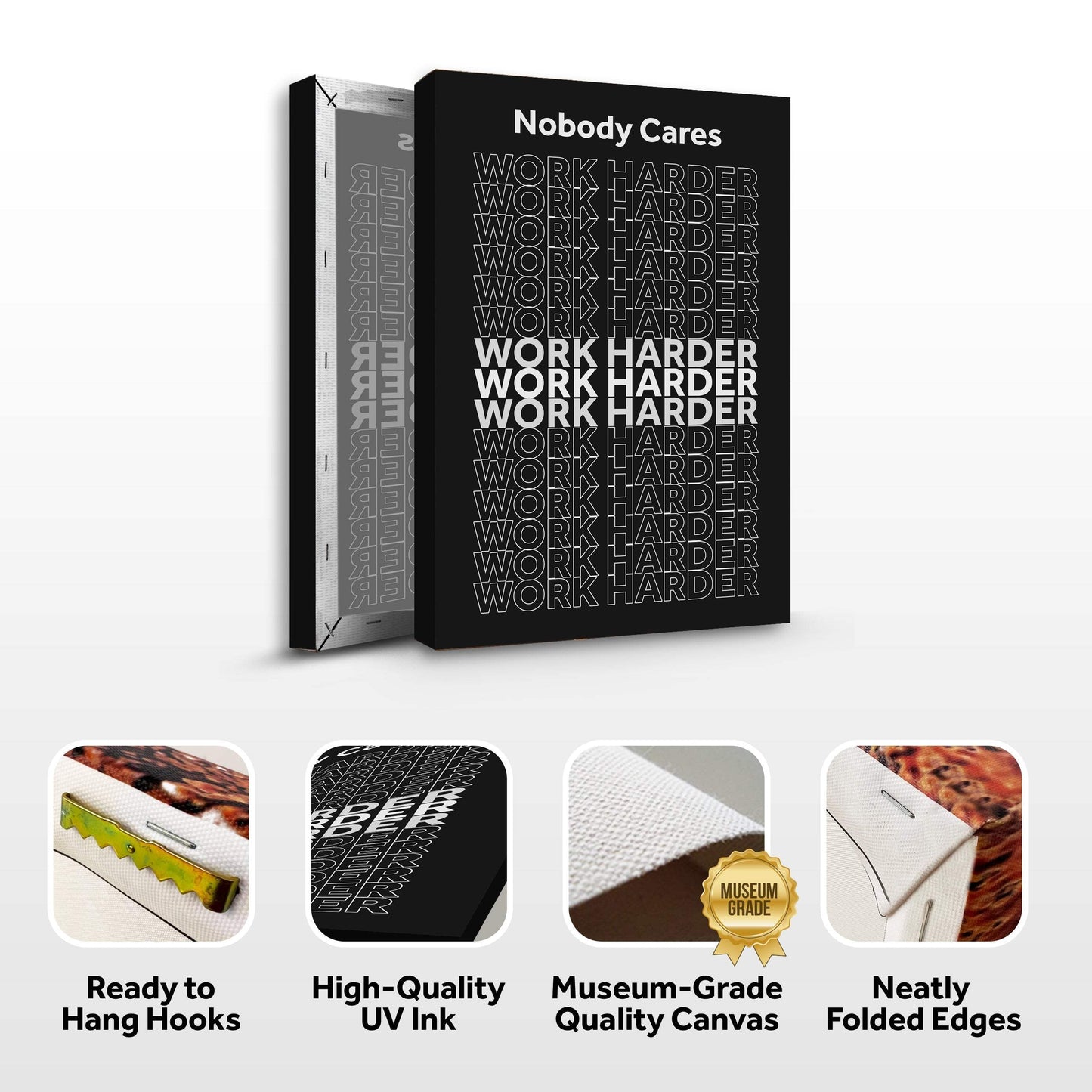 Work Harder Motivational Wall Sign - Tailored Canvases - Flyclothing LLC