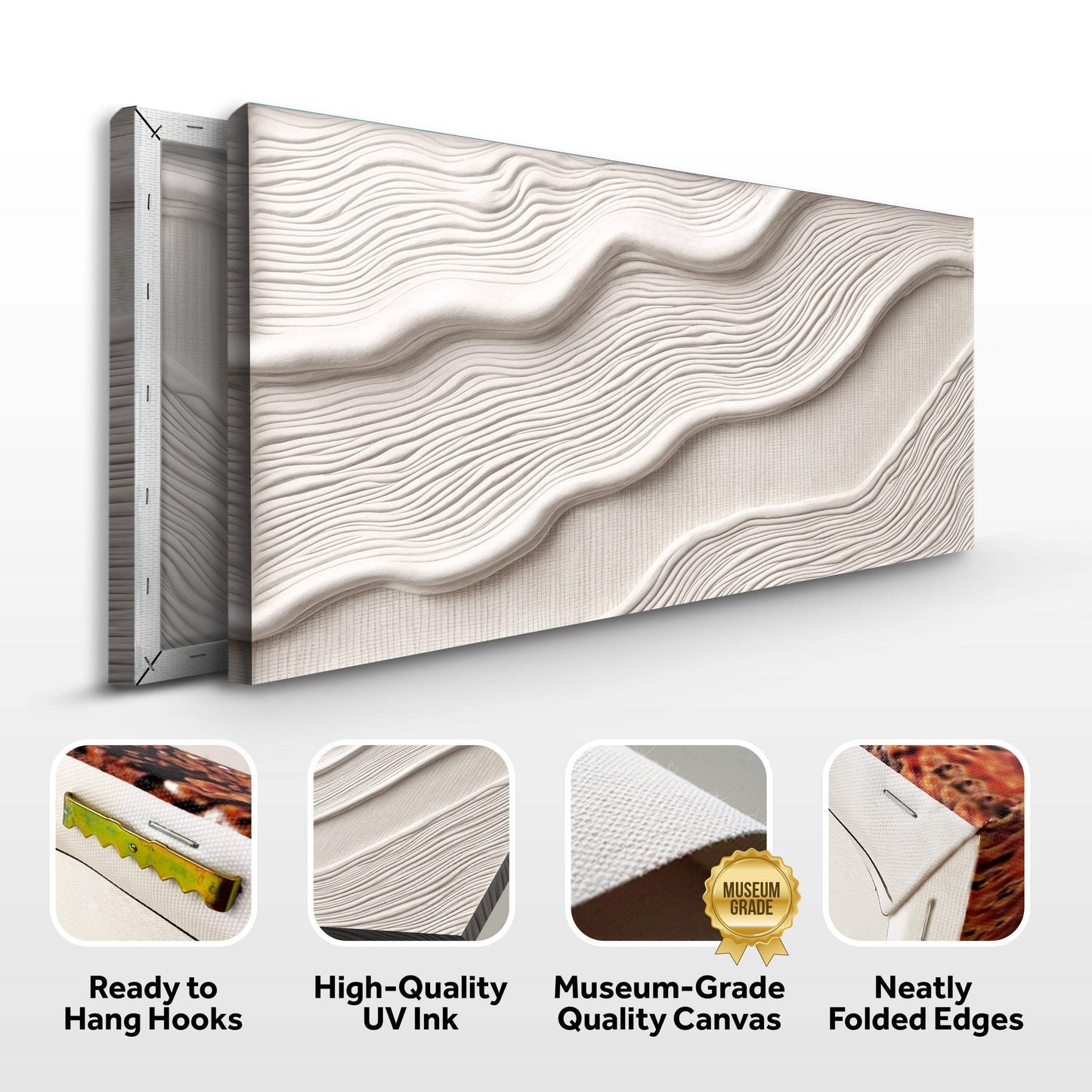 Ivory Abstract Wall Art II - Tailored Canvases - Flyclothing LLC