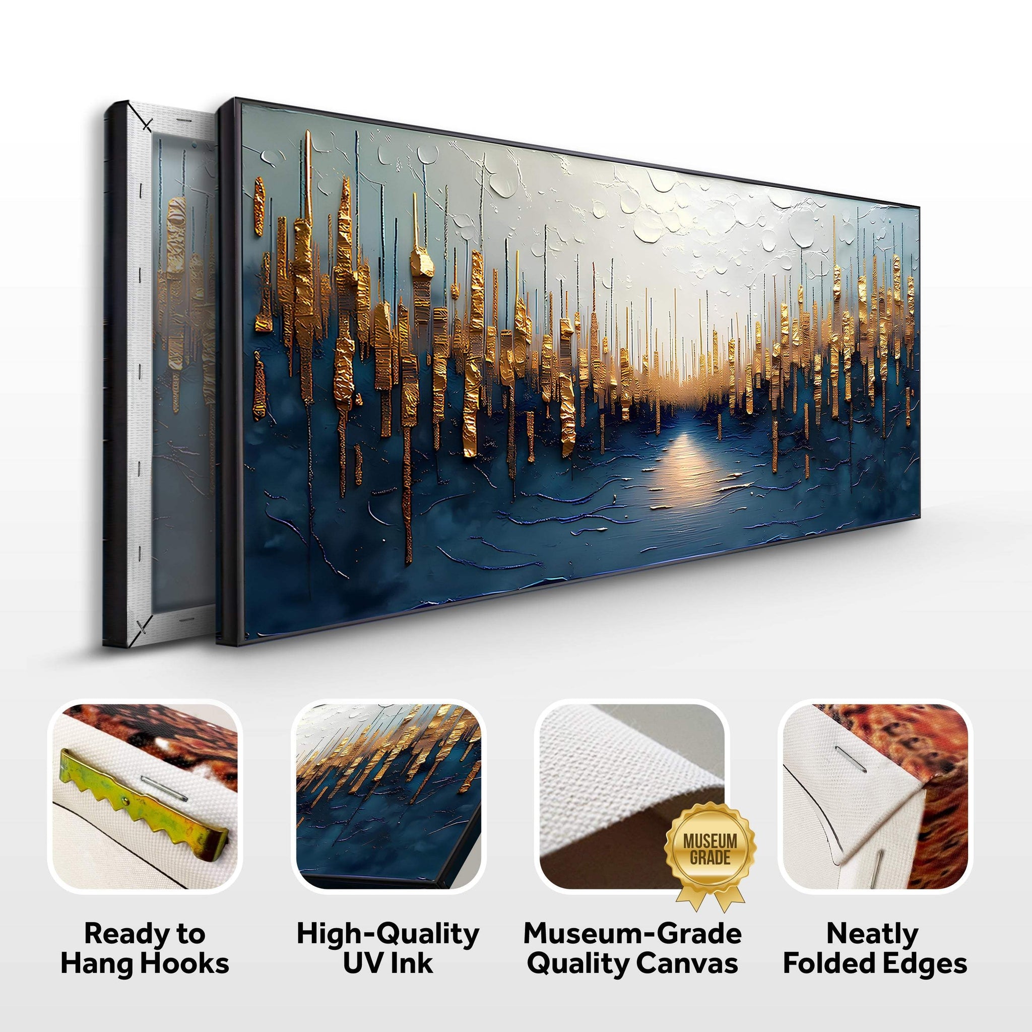 Golden Forest Reflection Abstract Wall Art - Tailored Canvases - Flyclothing LLC