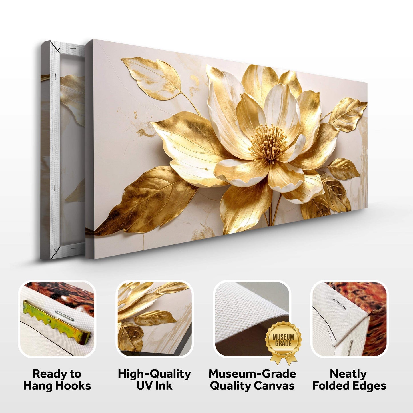 Golden Dandelion Minimalist Abstract Wall Art VIII - Tailored Canvases - Flyclothing LLC