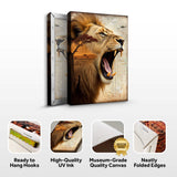 Lion Double Exposure Wall Art - Tailored Canvases - Flyclothing LLC