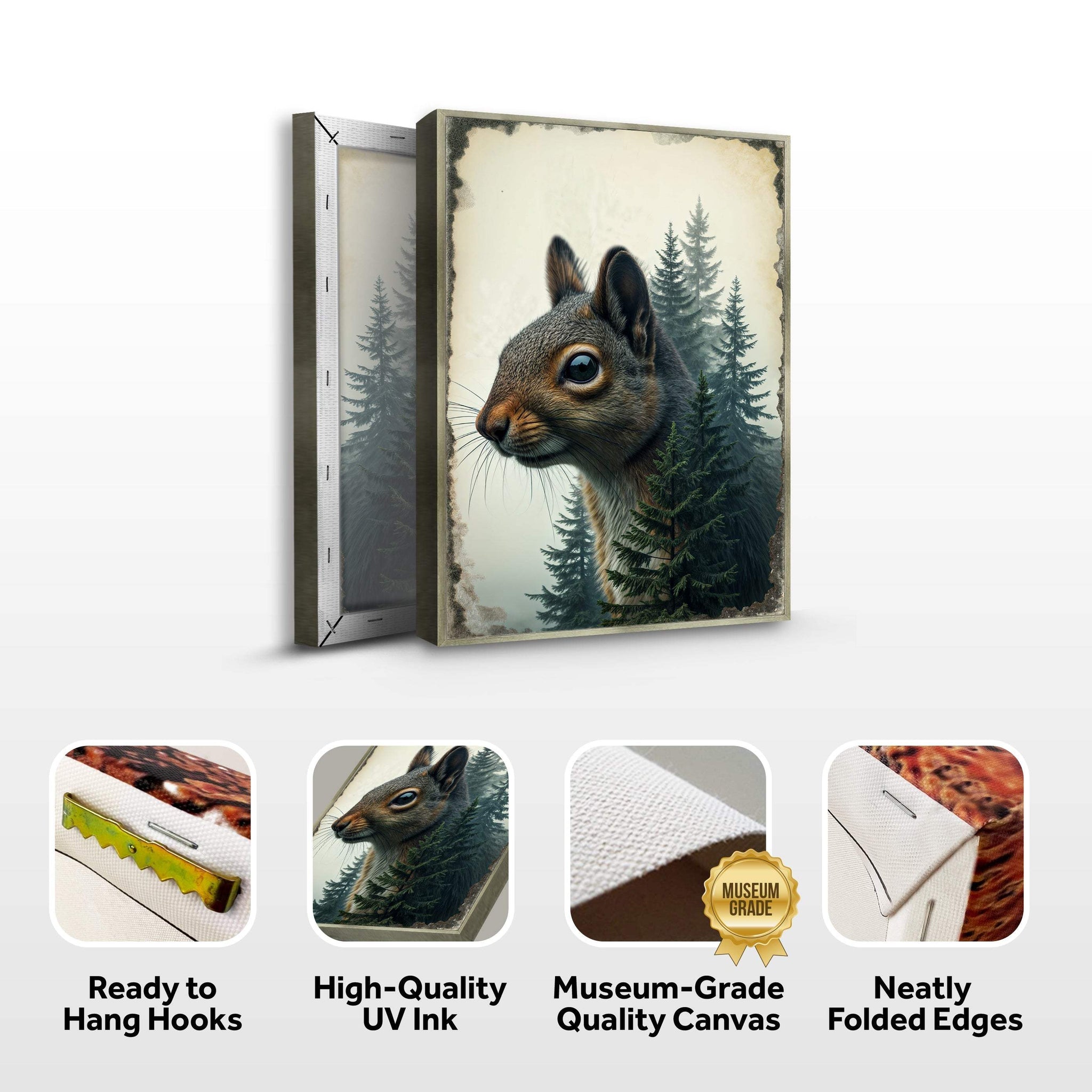 Squirrel Double Exposure Wall Art - Tailored Canvases - Flyclothing LLC