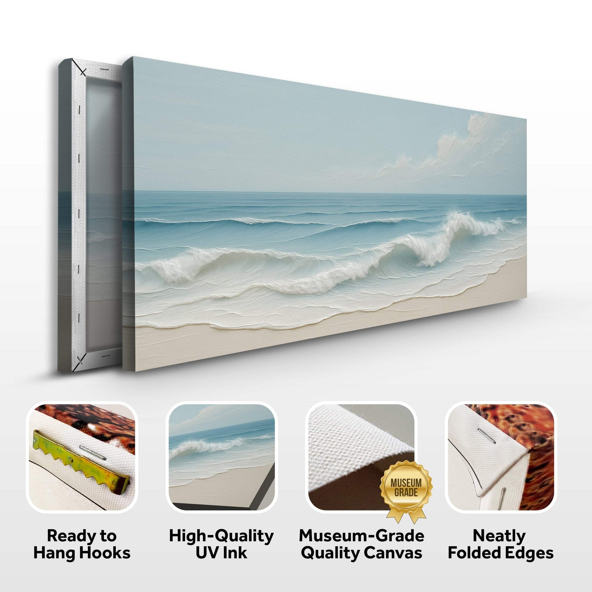 Serene Ocean Wave Coastal Wall Art VIII - Tailored Canvases - Flyclothing LLC