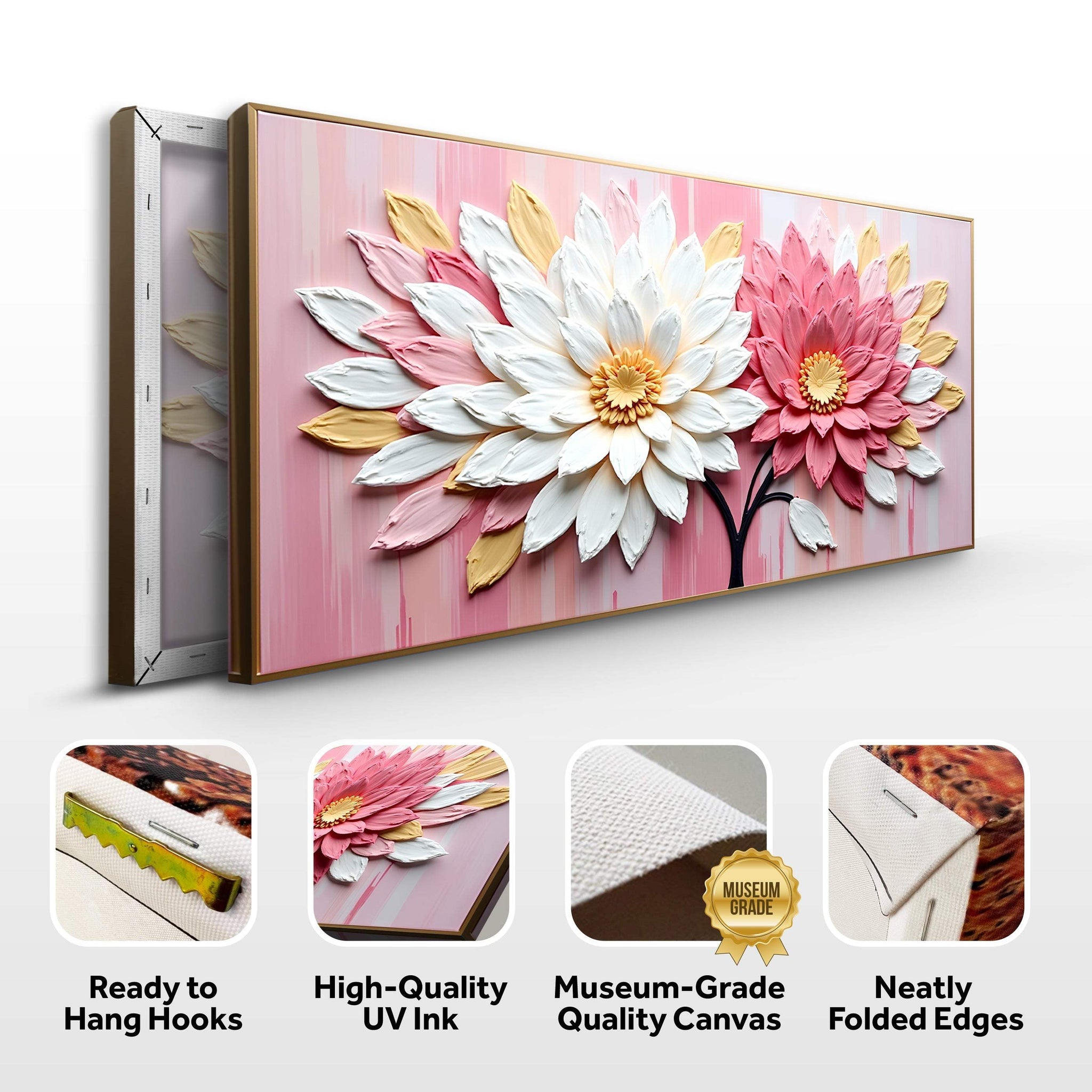 Blushing Blooms Pink Wall Art - Tailored Canvases - Flyclothing LLC