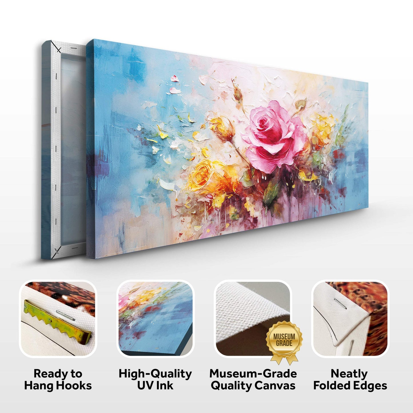 Rose Flower Wall Art - Tailored Canvases - Flyclothing LLC