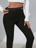 Full Size Letter Embroidered High Waist Leggings - Trendsi - Flyclothing LLC