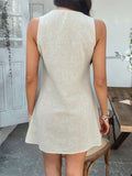 Devine Pleated Sleeveless Mini Dress - Trendsi
