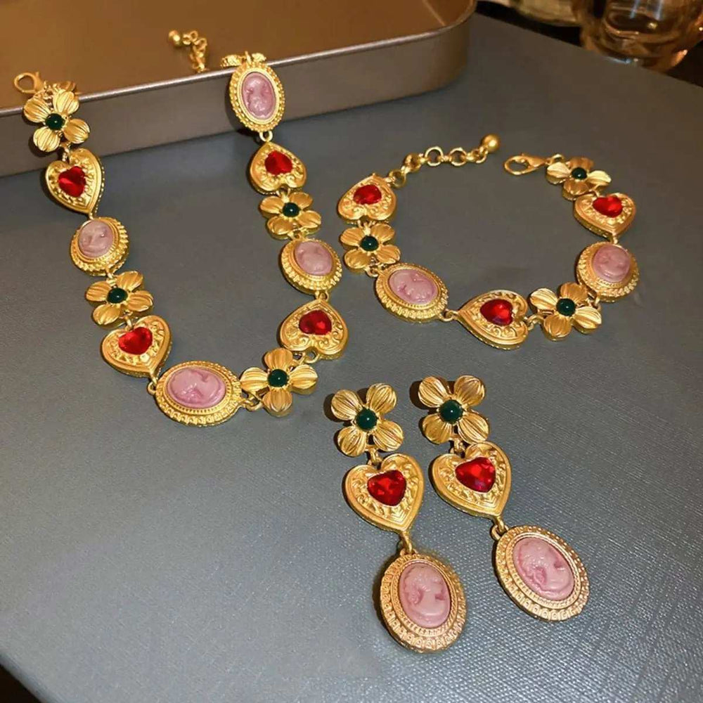 Copper Inlaid Rhinestone Necklace - Trendsi - Flyclothing LLC