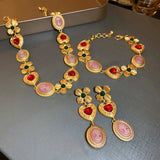 Copper Inlaid Rhinestone Necklace - Trendsi - Flyclothing LLC