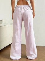 Drawstring Striped Wide Leg Pants - Trendsi - Flyclothing LLC