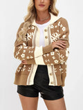 Floral Pattern Button-Down Cardigan - Trendsi - Flyclothing LLC