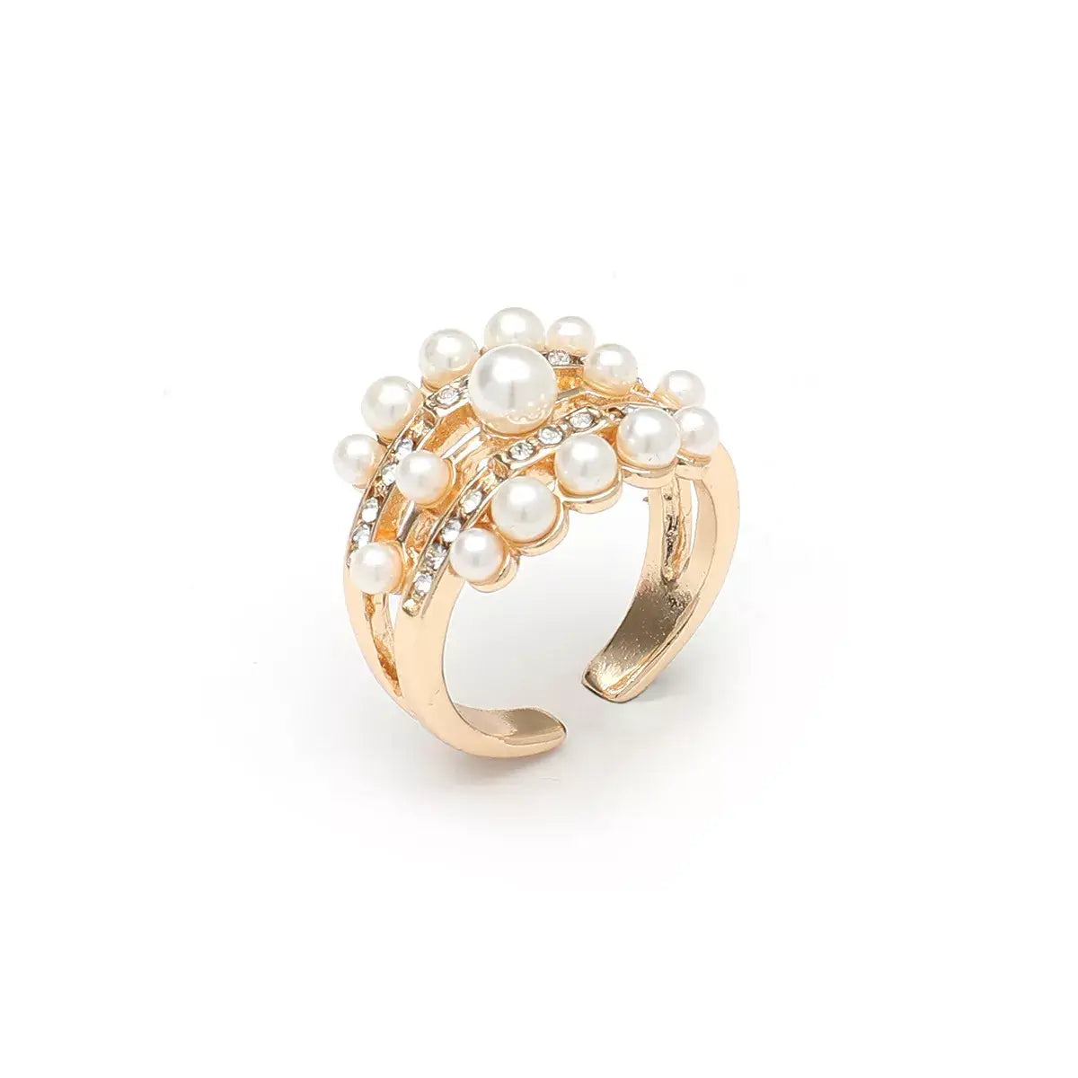 Pearl 18K Gold-Plated Open Ring - Trendsi - Flyclothing LLC