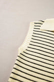 Striped Collared Neck Tank - Trendsi - Flyclothing LLC