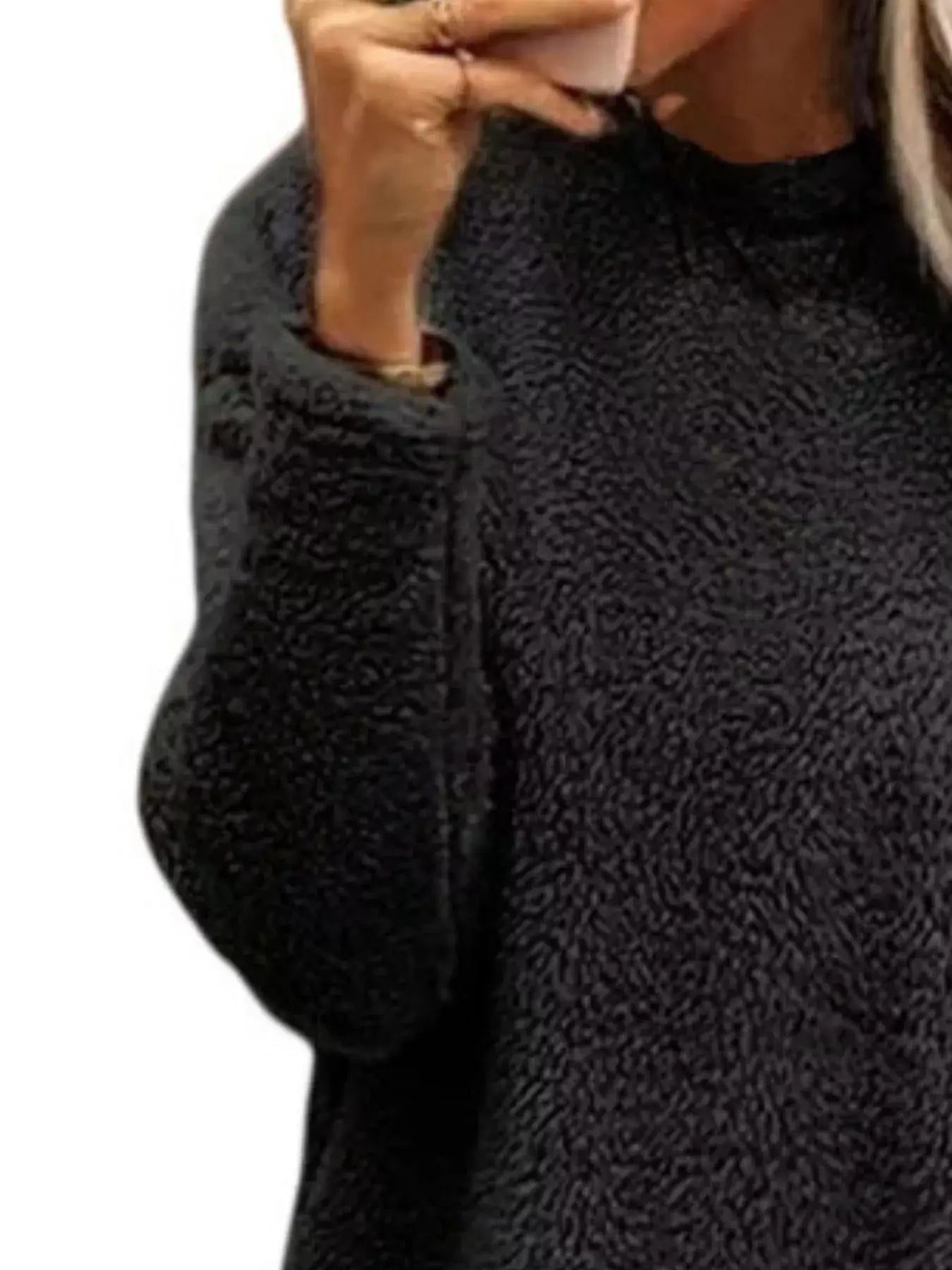 Fleece Long Sleeve Sweatshirt - Trendsi - Flyclothing LLC