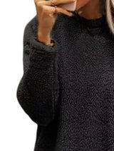 Fleece Long Sleeve Sweatshirt - Trendsi - Flyclothing LLC