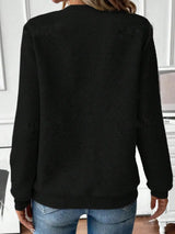 Quarter Zip Textured Long Sleeve Sweatshirt - Trendsi - Flyclothing LLC