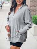 Perfee Half Snap Long Sleeve Hoodie - Trendsi