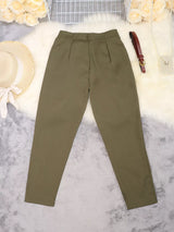 High-Waisted Pleated Pants - Trendsi - Flyclothing LLC