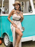 Waffle-Knit Tied Spaghetti Strap Dress - Trendsi - Flyclothing LLC