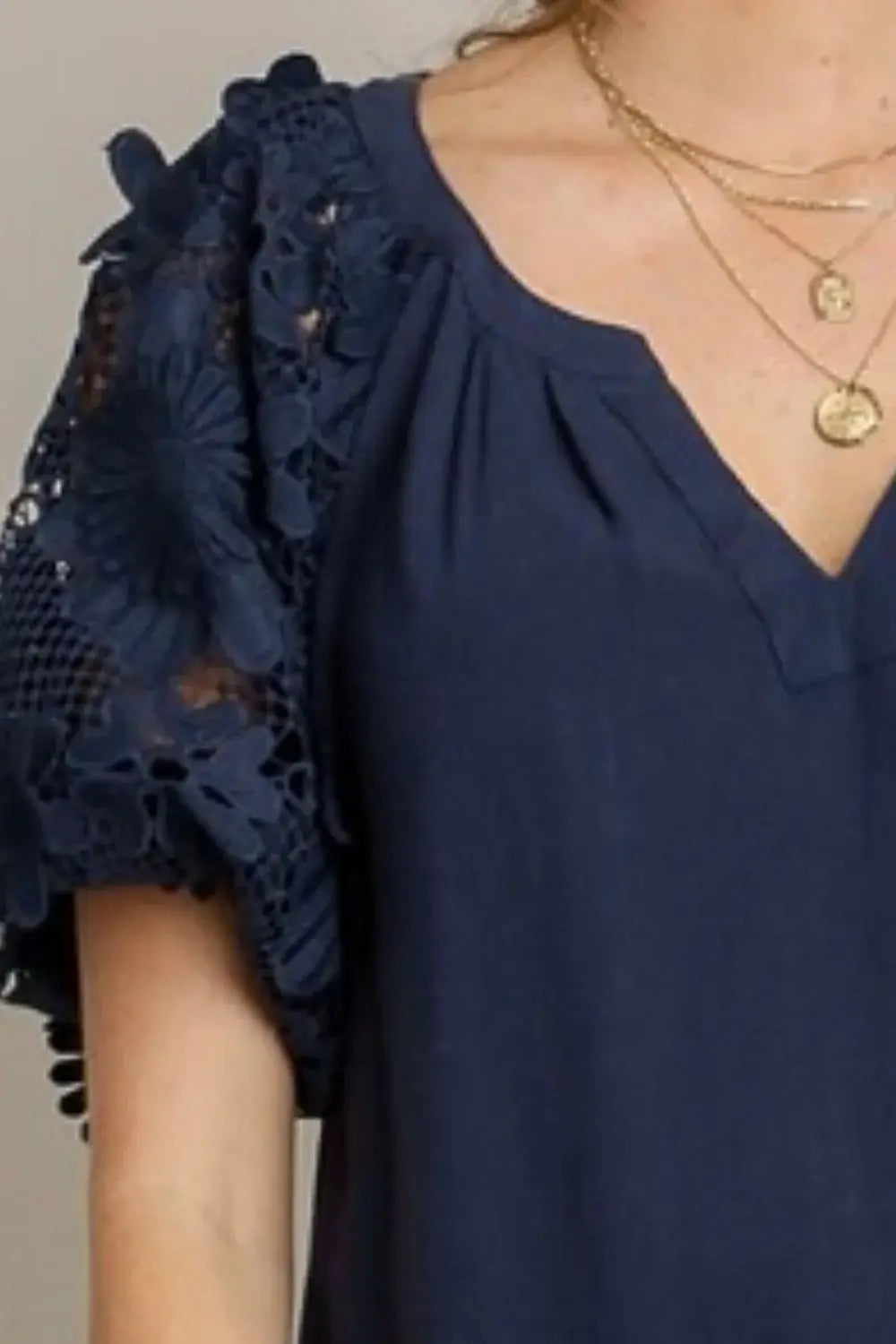 Umgee Full Size French Terry Boxy Cut Top with 3D Floral Sleeve Plus Size - Trendsi - Flyclothing LLC