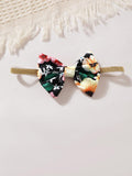 Children's Ruffled Bow Contrast Floral Dress with Headband - Trendsi